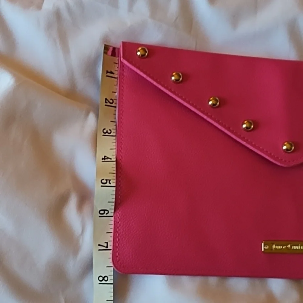 Juicy Couture hot pink gold studded envelope purse
